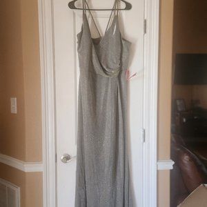 Gold Taupe Bling Formal Dress